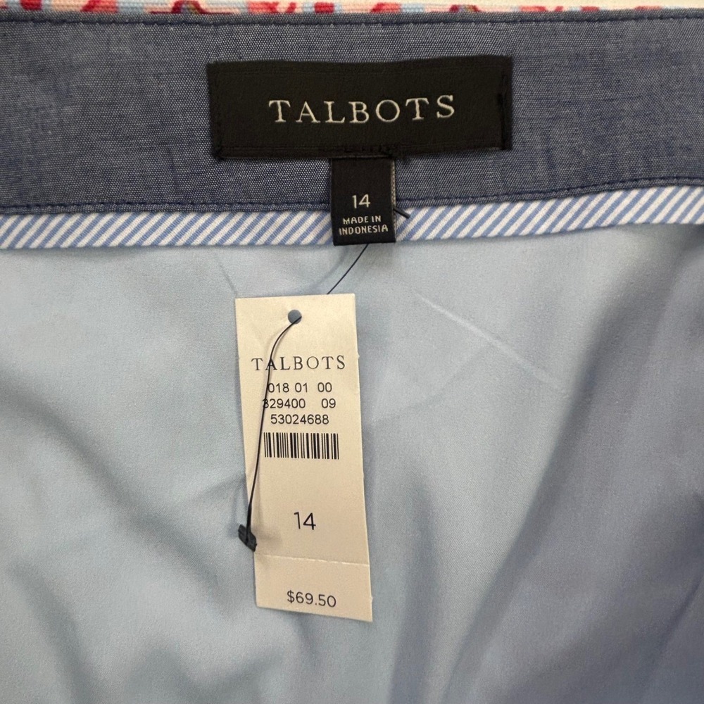 Talbots Skirt Womens Size 14 Floral Geo Print Above Knee A-Line Cotton Blend NEW - Picture 9 of 16